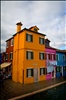 orange corner house in Burano